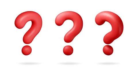 3D red question mark isolated on white. Stock Illustration