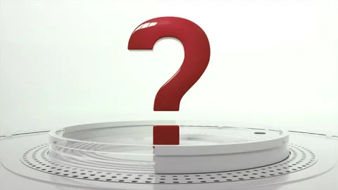 3D Red Question Mark On The Platform With A Clean Environment Stock Footage 276085561