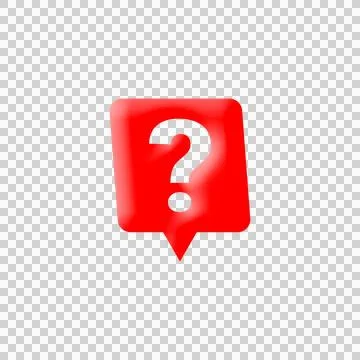 3d Red Question Mark Speech Bubble Icon PNG Stock Illustration