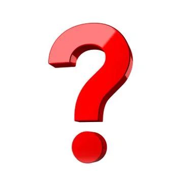 3d red question sign "?" isolated on white background. 3d render illustration Stock Illustration