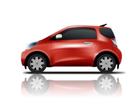 3D Red Realistic Midget Mini Car Whith Shadow Stock Illustration