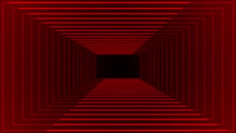 3d red rectangular box tunnel neon light gradient, futuristic gaming background Stock Footage 272648211