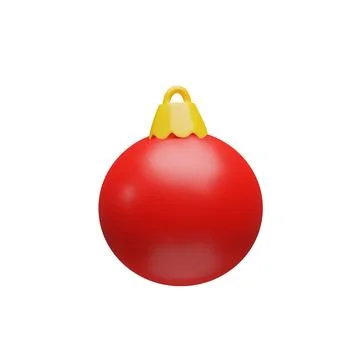 3d red rendering Christmas circle ball Stock Illustration