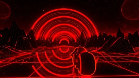 3D Red Retro Synthwave Tron Bike VJ Loop... | Stock Video | Pond5