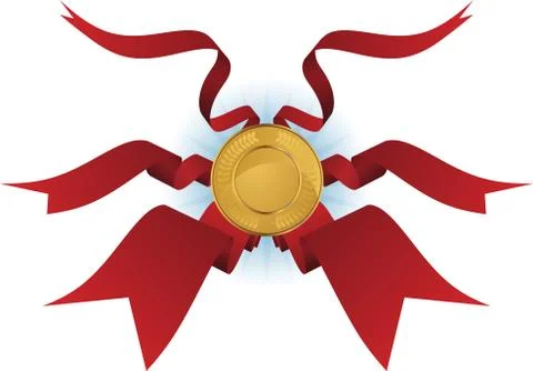 3d red ribbon Stock Illustration