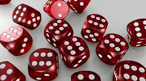 3D Red rolling dice on white. Result: 6 on each die. Video stock 12619284
