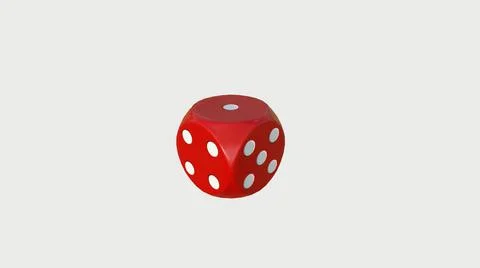 3D Red rolling dice on white background Иллюстрация