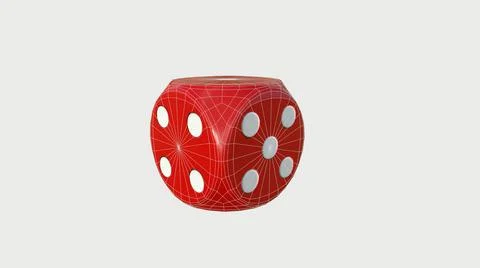 3D Red rolling dice on white background イラスト素材