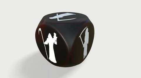 3D Red rolling dice on white background Stockillustratie
