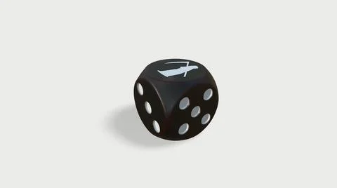 3D Red rolling dice on white background イラスト素材