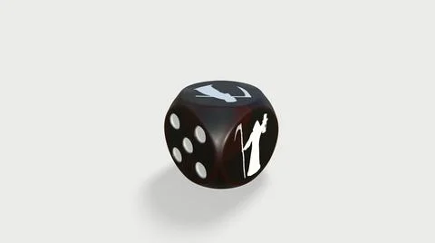 3D Red rolling dice on white background イラスト素材