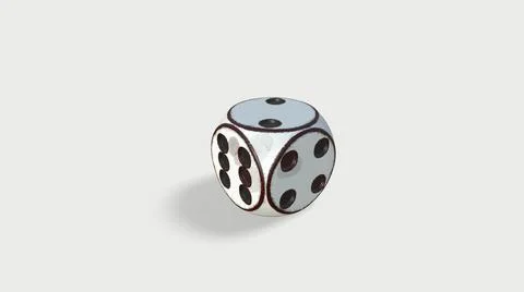 3D Red rolling dice on white background 스톡 일러스트
