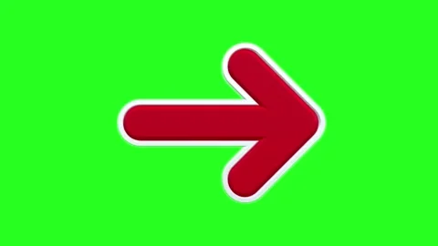 3D Red Round Arrow Animation Green Screen Background Stock Footage 303380985