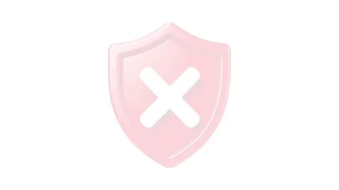 3D Red Shield with White X Symbol for Rejection, Security Warning Stock Footage 345461676