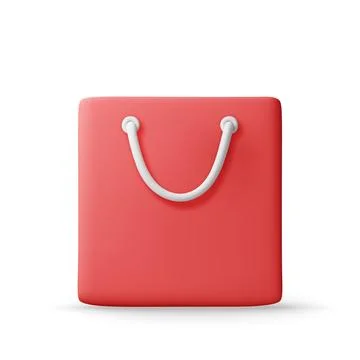 3D Red shopping bag icon Stock Illustration