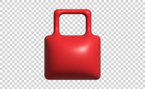 3D Red Shopping Bag Icon Isolated on White Background for E-commerce and Re.. Stock Illustration