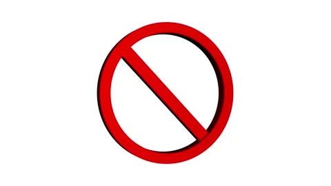 3d Red sign stop, cross, x, ban, cancel, prohibited icon animation. Stockbeeldmateriaal 299837707