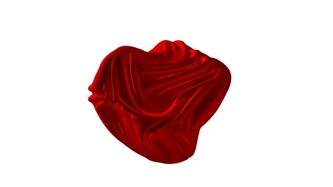 3D Red Silk Cloth on White Background. Video stock 95949374