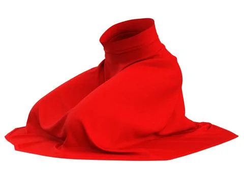 3D Red skirt in sit pose 스톡 일러스트