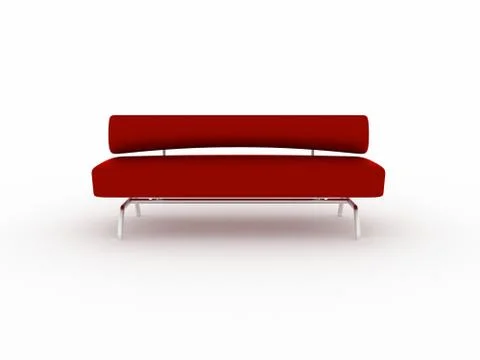 3d red sofa isolated on white Stock Illustration