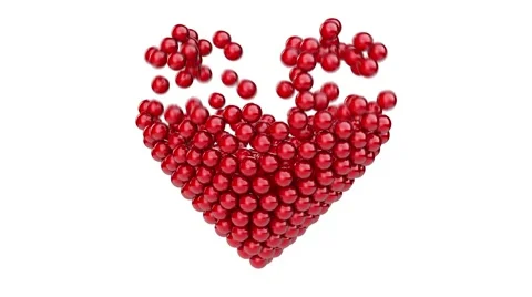 3d red spheres making a heart Stock Footage 61761344
