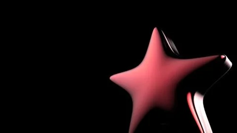 3d red star on color background. Render and illustration of golden star for p Stock Illustration