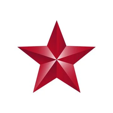 3D Red Star Vector Graphic Icon Stock Illustration
