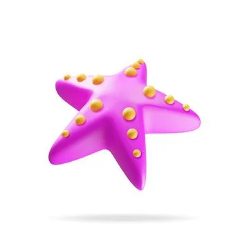 3d Red Starfish Isolated on White 스톡 일러스트