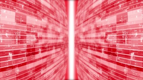 3D red striped box pattern moving technology 3d cyberspace Stock Footage 272437930