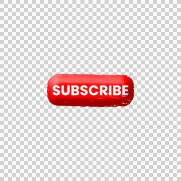 3D Red Subscribe Button Icon PNG イラスト素材