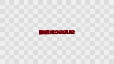 3D Red Subscribe Text Rotating on Transparent Background Stock Footage 340041000