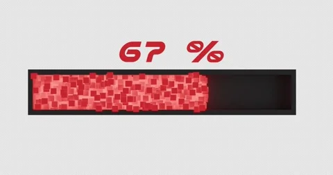 3D Red System Error Critical Failure Bar - Alpha Channel 4K Stock Footage 322108180