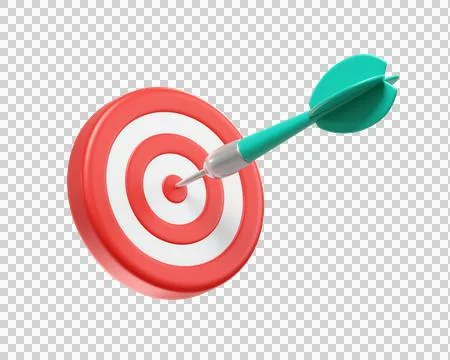 3D Red target icon with Dart Stock Illustration