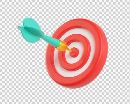 3D Red target icon with Dart イラスト素材