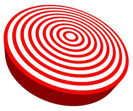 3d, red target isolated on white. Objective, accuracy, precise concepts. Stock Illustration