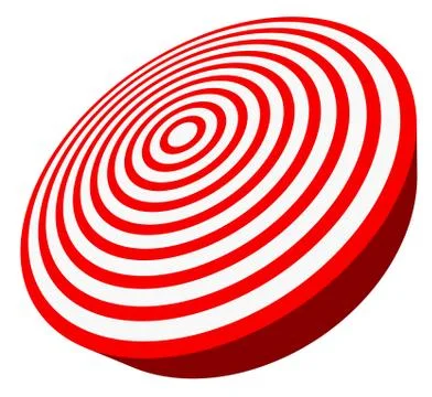 3d, red target isolated on white. Objective, accuracy, precise concepts. Stock Illustration