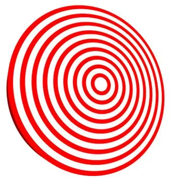 3d, red target isolated on white. Objective, accuracy, precise concepts. Stock Illustration