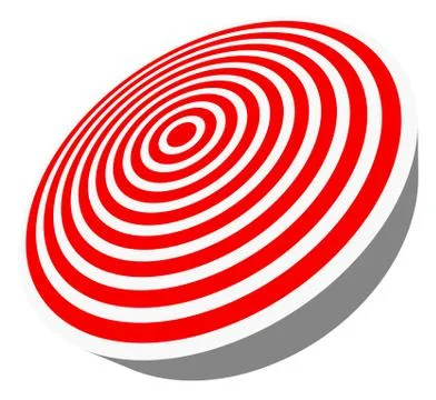3d, red target isolated on white. Objective, accuracy, precise concepts. Stock Illustration