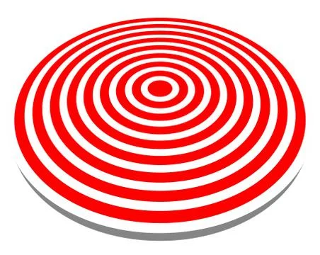 3d, red target isolated on white. Objective, accuracy, precise concepts. Stock Illustration