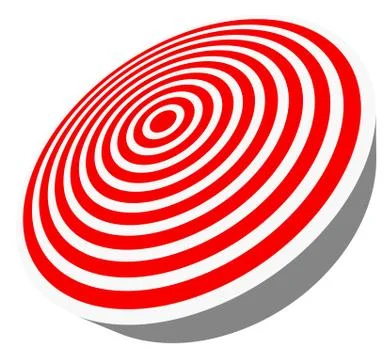3d, red target isolated on white. Objective, accuracy, precise concepts. Stock Illustration