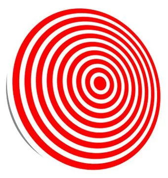 3d, red target isolated on white. Objective, accuracy, precise concepts. Stock Illustration