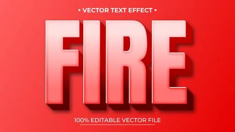 3D Red Text effect Editable text Stock Illustration