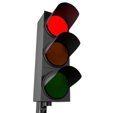 3d red traffic light イラスト素材