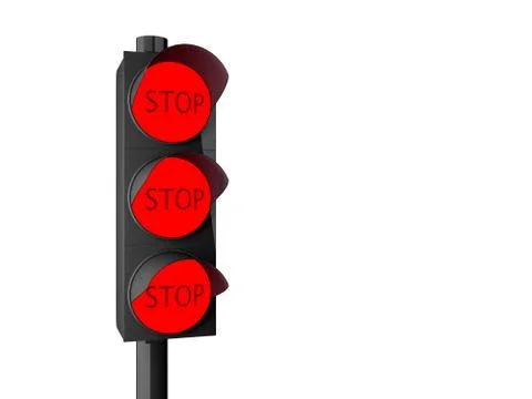 3d red traffic light イラスト素材