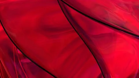 3D red translucent abstract wave wallpaper background. Shiny curved organic.. Stockillustratie