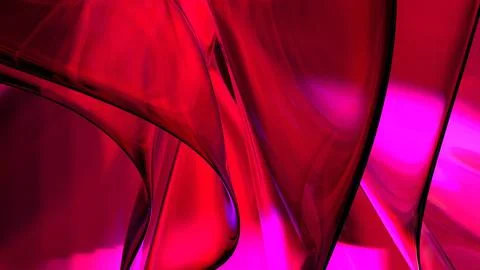 3D red translucent abstract wave wallpaper background. Shiny curved organic.. Stockillustratie