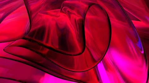 3D red translucent abstract wave wallpaper background. Shiny curved organic.. Stockillustratie