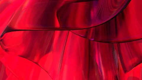 3D red translucent abstract wave wallpaper background. Shiny curved organic.. Stockillustratie