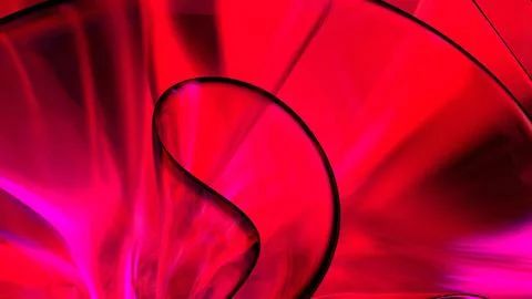 3D red translucent abstract wave wallpaper background. Shiny curved organic.. Stockillustratie