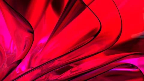 3D red translucent abstract wave wallpaper background. Shiny curved organic.. Stockillustratie
